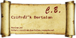 Czifrák Bertalan névjegykártya