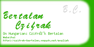 bertalan czifrak business card